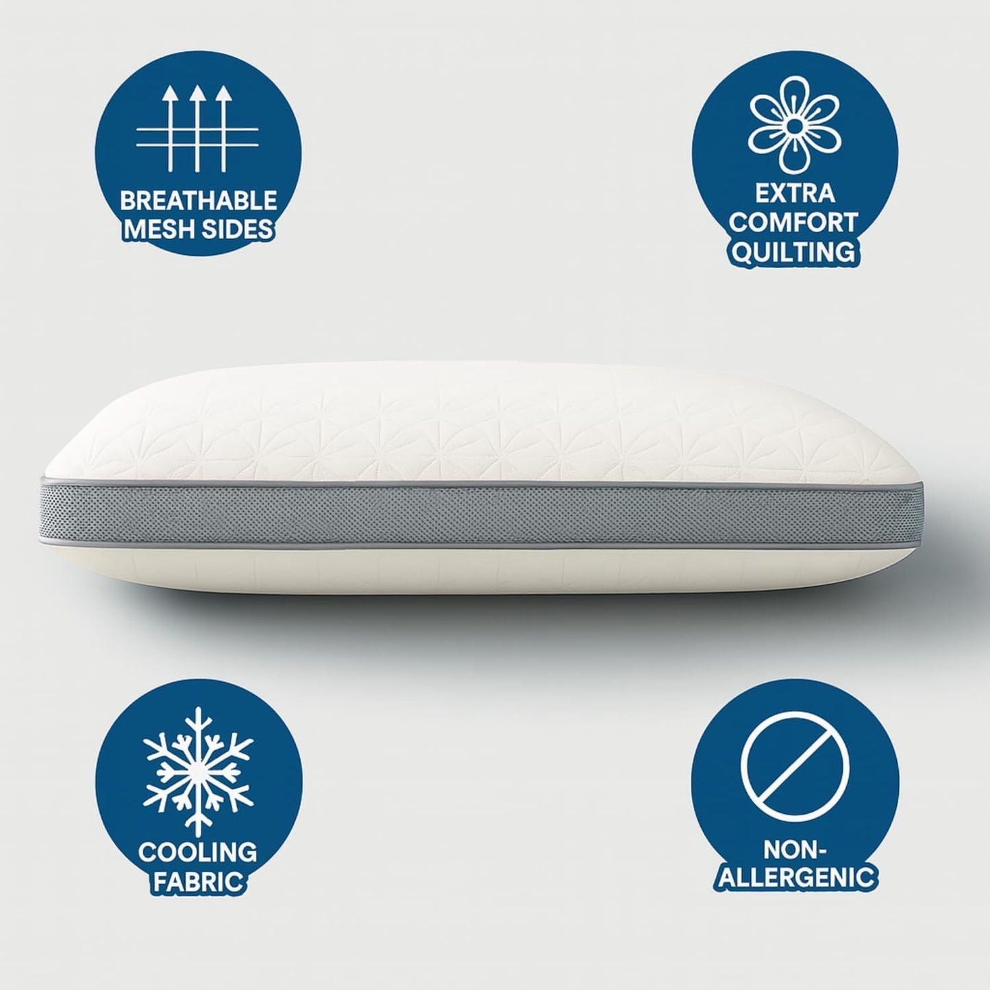 Memory Foam Pillow with Cooling Mesh, Orthopedic Neck Support, Reduces Snoring & Sleep Apnea