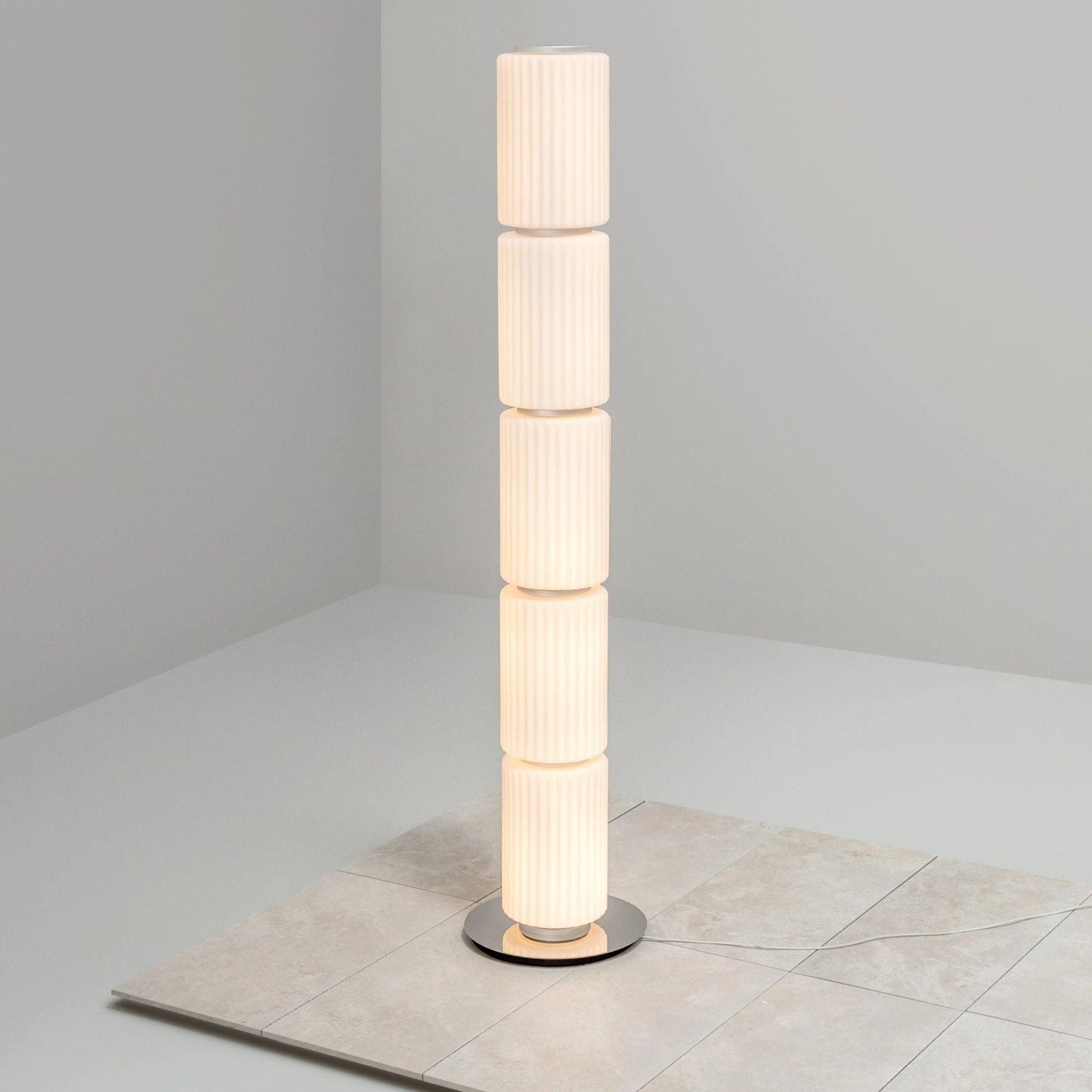 Modern Milk White Glass Floor Lamp for Living Room, Bedroom, and Home Decor