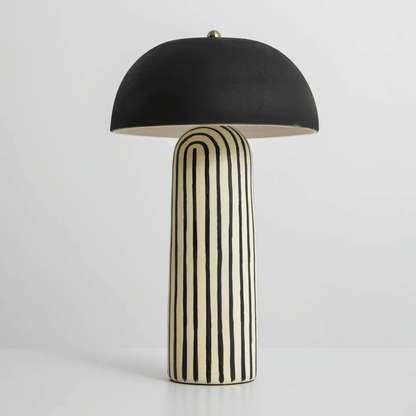 Striped Ceramic Table Lamp for Living Room, Bedroom, Home Decor, Modern Lighting