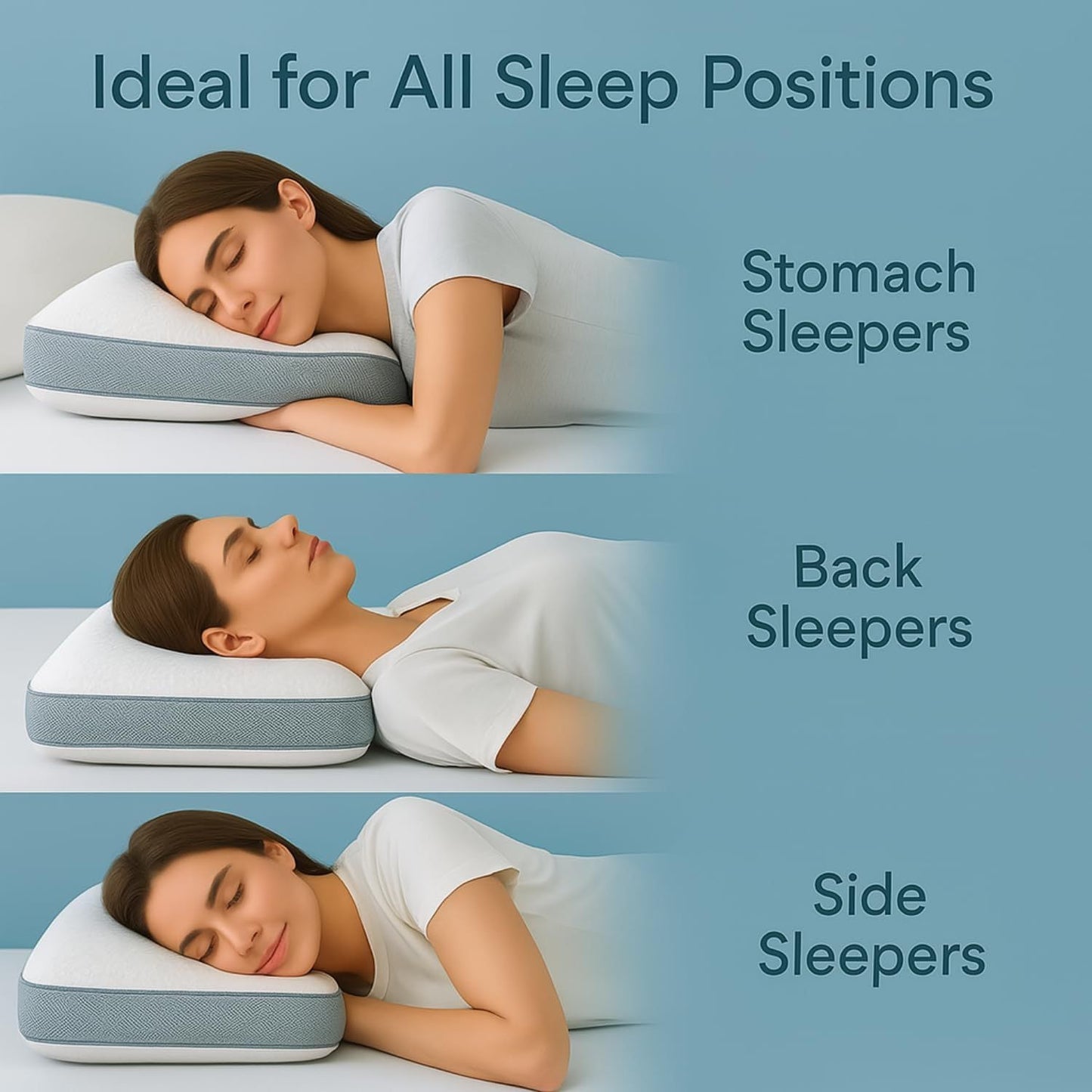 Memory Foam Pillow with Cooling Mesh, Orthopedic Neck Support, Reduces Snoring & Sleep Apnea