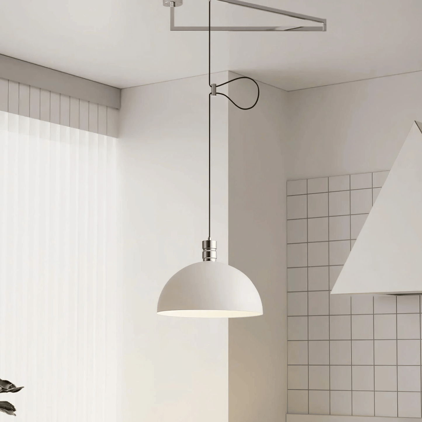 Adjustable Swing-Arm Pendant Light for Kitchen, Dining, or Living Room - Modern Ceiling Fixture