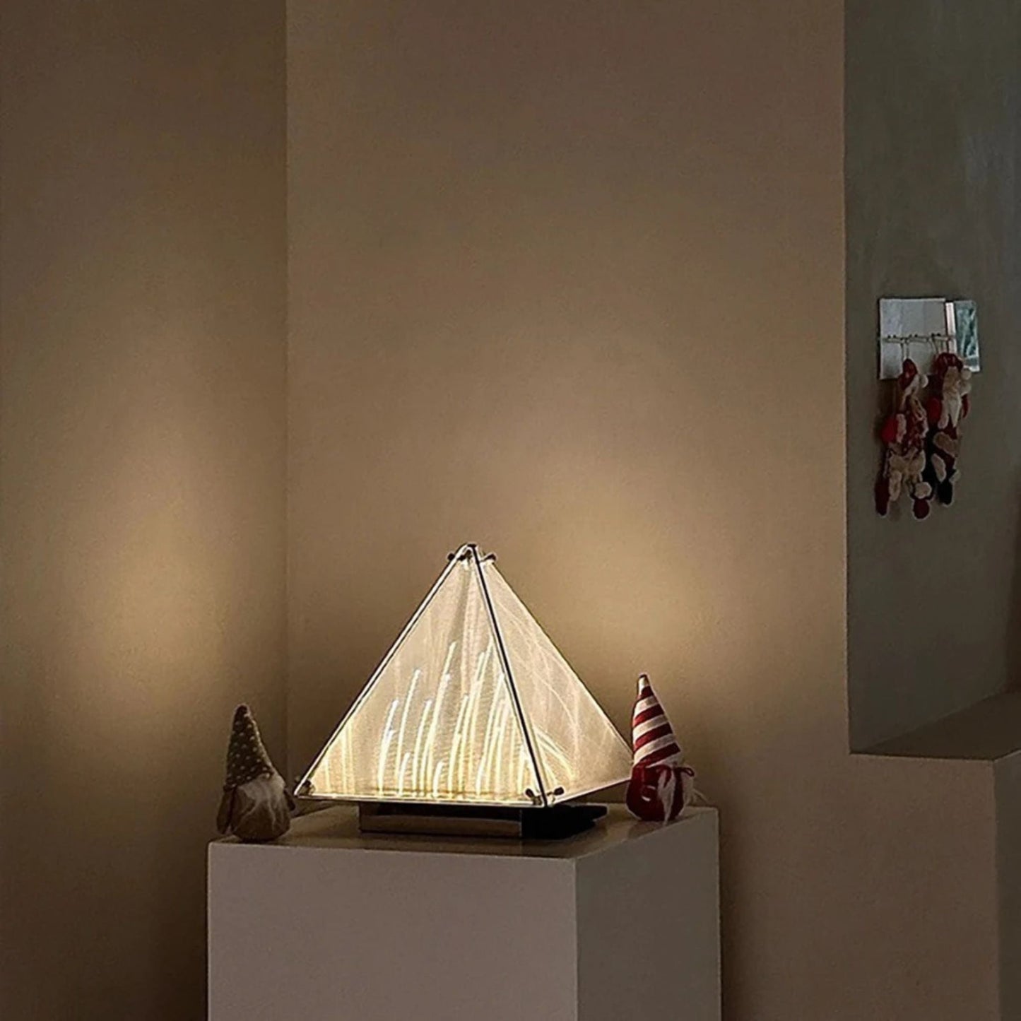 Scandi Style Pyramid Table Lamp - Modern Nordic Lighting for Home Decor and Bedroom