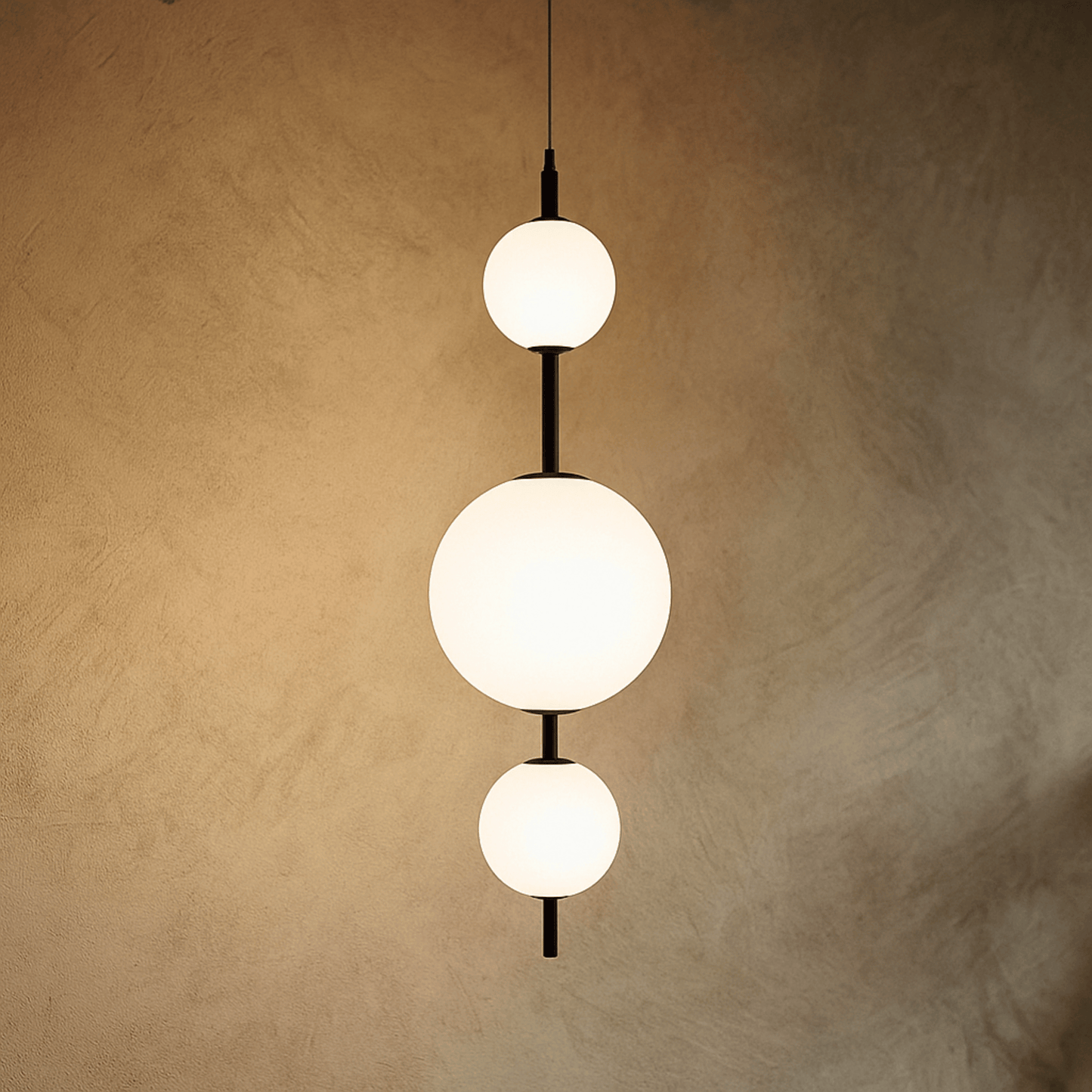 Modern White Glass Ball Pendant Light Fixture for Home, Kitchen, or Living Room Decor