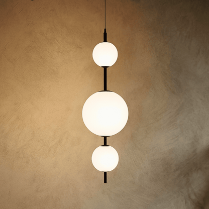 Modern White Glass Ball Pendant Light Fixture for Home, Kitchen, or Living Room Decor