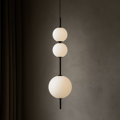 Modern White Glass Ball Pendant Light Fixture for Home, Kitchen, or Living Room Decor