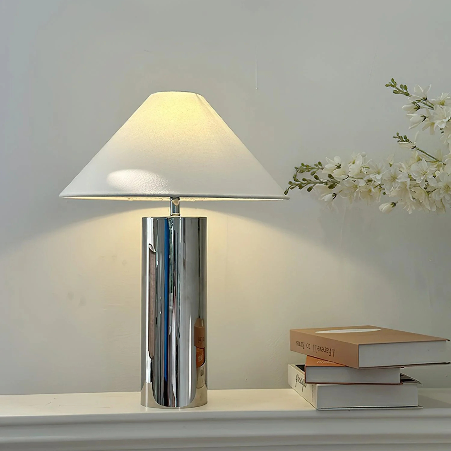 Stainless Steel Modern Table Lamp for Living Room, Bedroom, and Office Lighting
