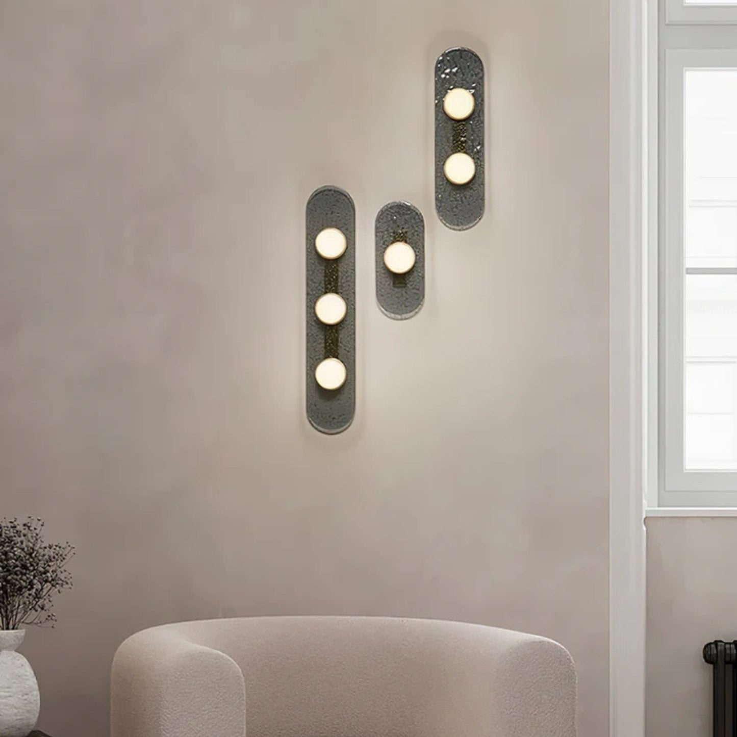 Modern Glass Wall Sconce Light Fixture for Living Room, Bedroom, and Hallway Decor