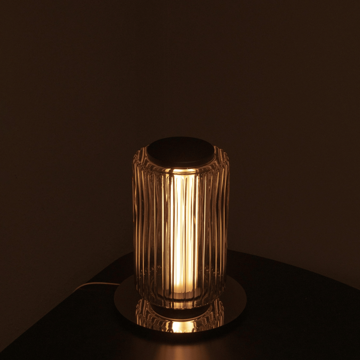 Modern Grey Glass Table Lamp for Living Room, Bedroom & Office - Stylish Home Lighting