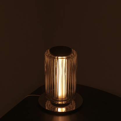 Modern Grey Glass Table Lamp for Living Room, Bedroom & Office - Stylish Home Lighting