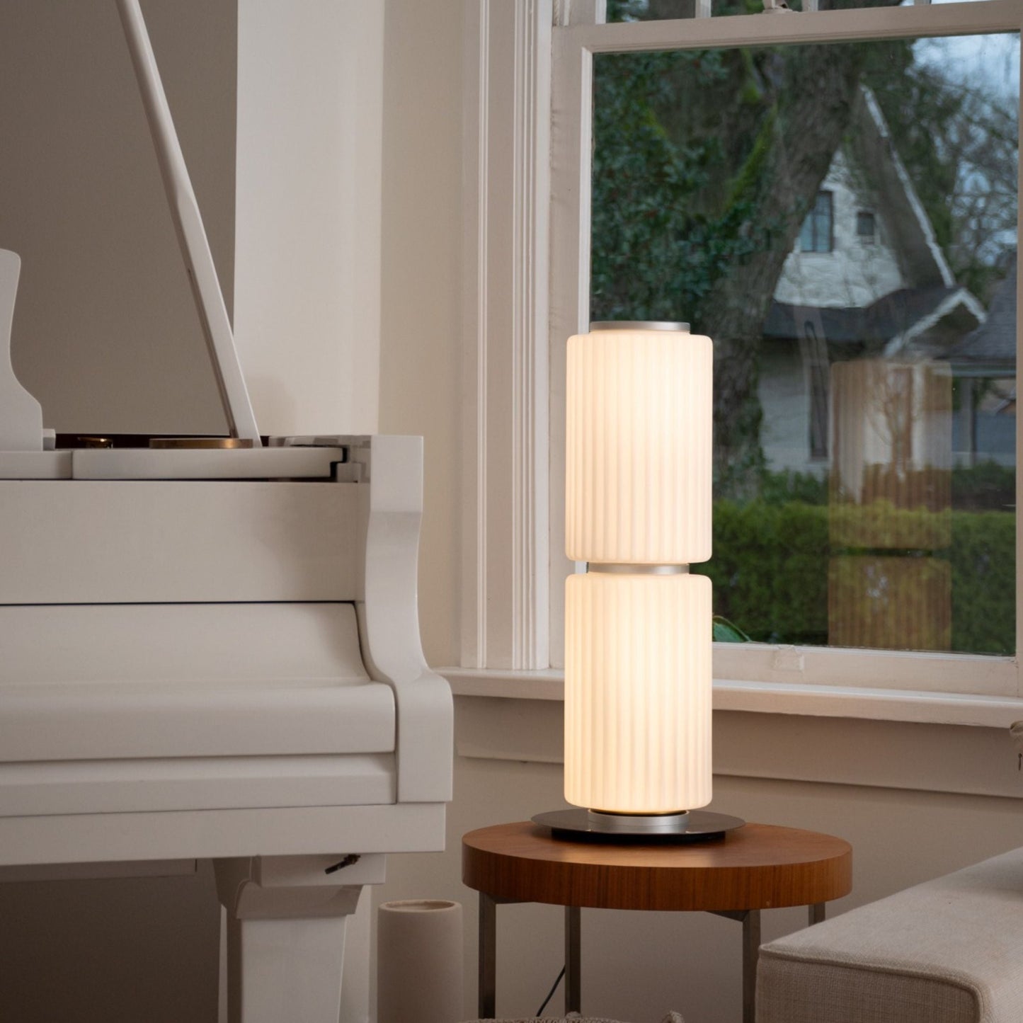 Milk White Glass Table Lamp for Living Room, Bedroom, Modern Home Lighting, Stylish Desk Lamp