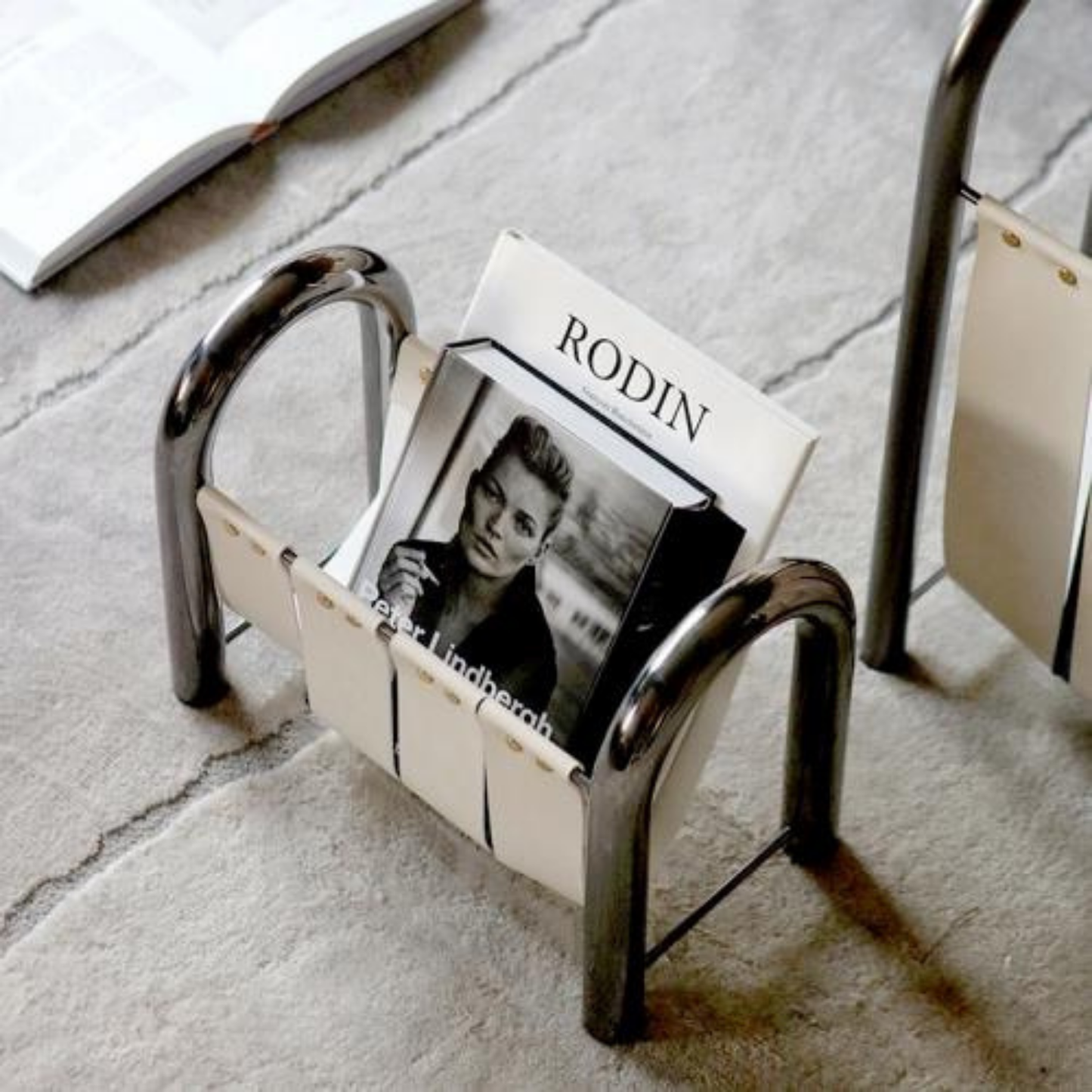 Leather Magazine Rack Holder for Home, Office, Stylish Storage Solution, Modern Design