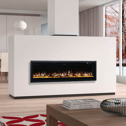 Recessed Electric Fireplace 40/50/60 Inch with LED Flame, Adjustable Thermostat & Overheat Protection