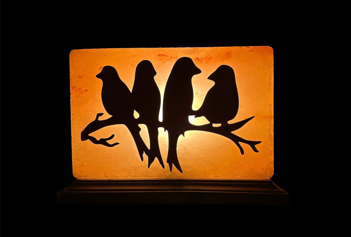 Himalayan Salt Lamp with Bird Figurines on Branch - Natural Home Decor & Relaxation Light
