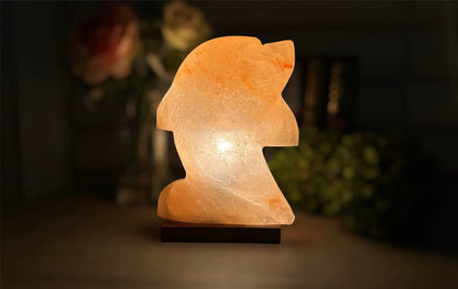 Natural Himalayan Salt Lamp - Dolphin Shaped Decorative Night Light for Home & Wellness