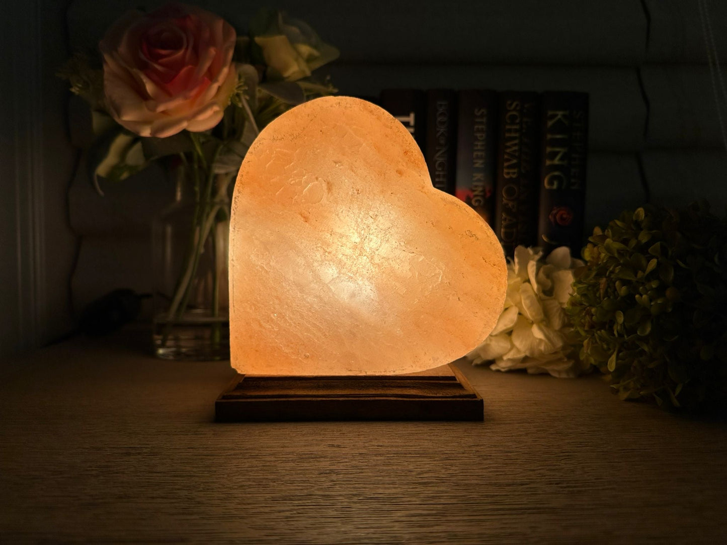 Natural Himalayan Salt Lamp - Heart Shaped Crystal Lamp for Home Décor & Wellness