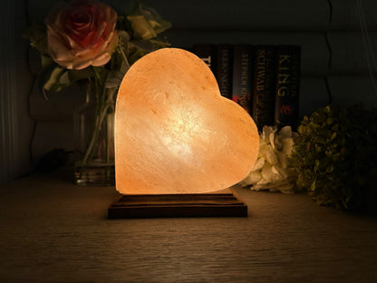 Natural Himalayan Salt Lamp - Heart Shaped Crystal Lamp for Home Décor & Wellness