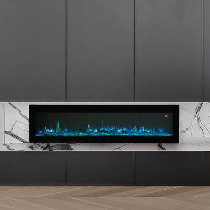 Wall Mounted Electric Fireplace with Remote, 9 LED Flame Effects, Recessed & Freestanding, 900W/1800W