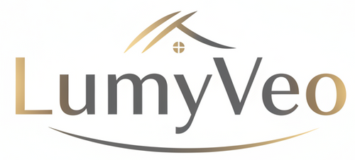 Generate a logo for home imrpovement and decor namde LumyVeo everything should be in one line and white background
