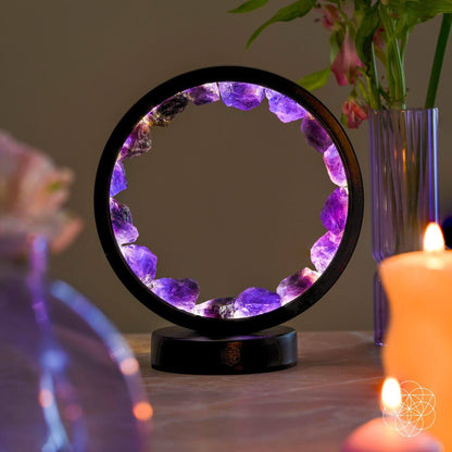 Amethyst Night Lamp for Spiritual Protection and Peace - Healing Crystal Home Decor