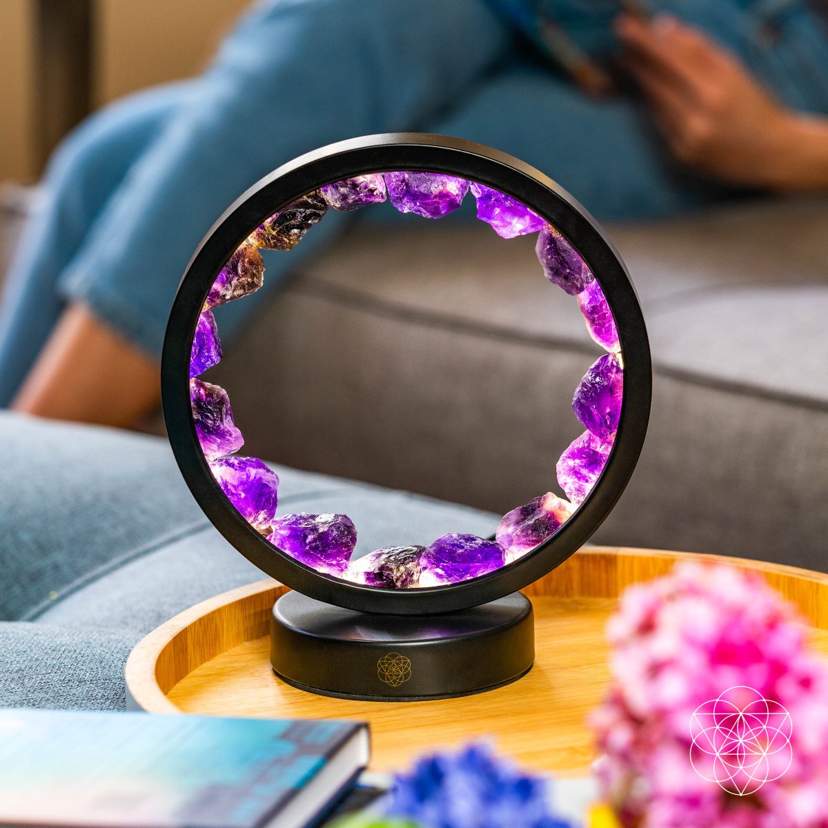 Amethyst Night Lamp for Spiritual Protection and Peace - Healing Crystal Home Decor