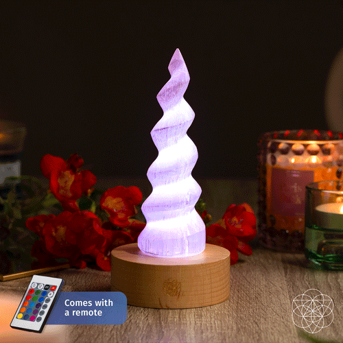 Selenite Flame Night Lamp - Healing Crystal Light for Home Decor and Meditation