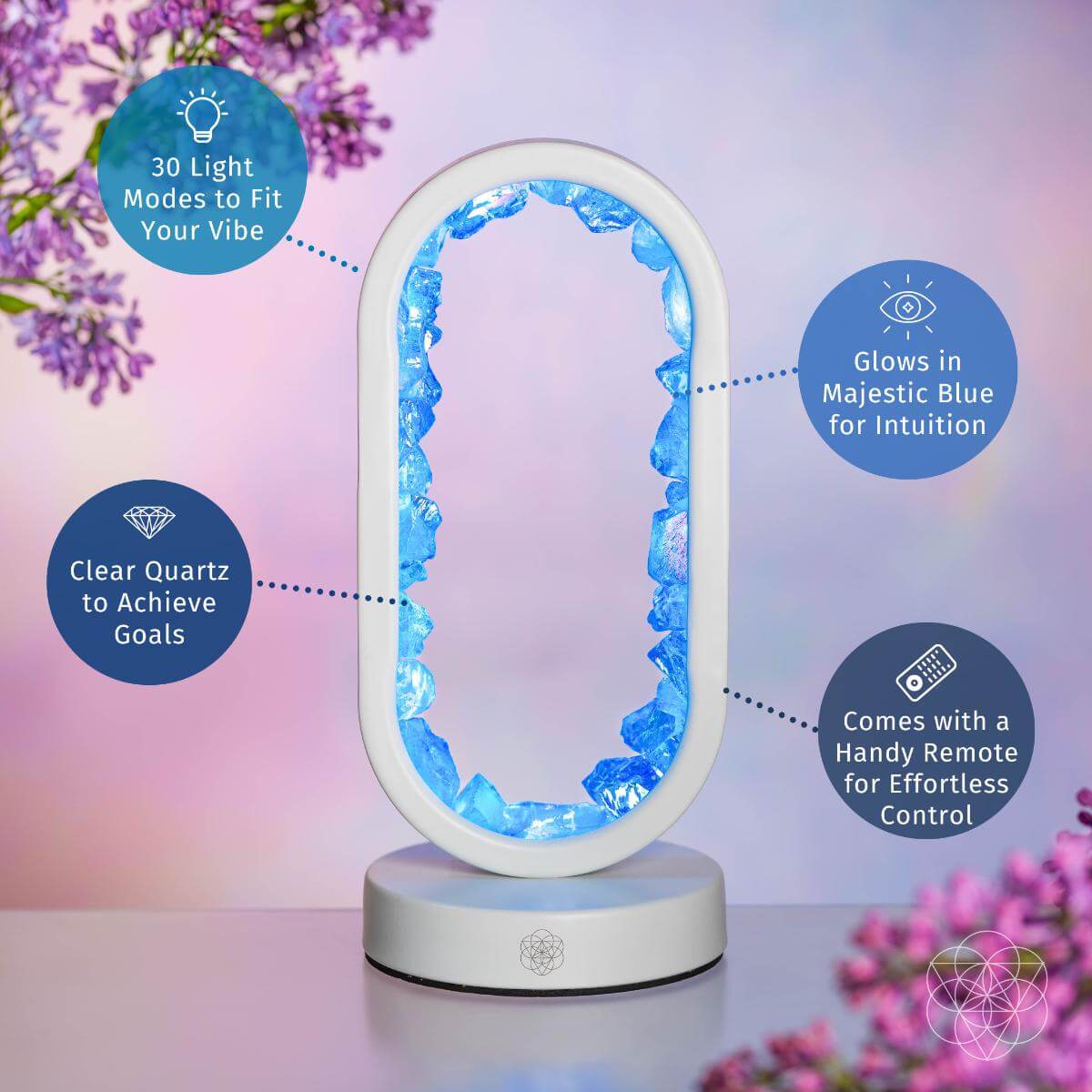 Clear Quartz Night Lamp for Success and Positive Energy - Crystal Healing Decor