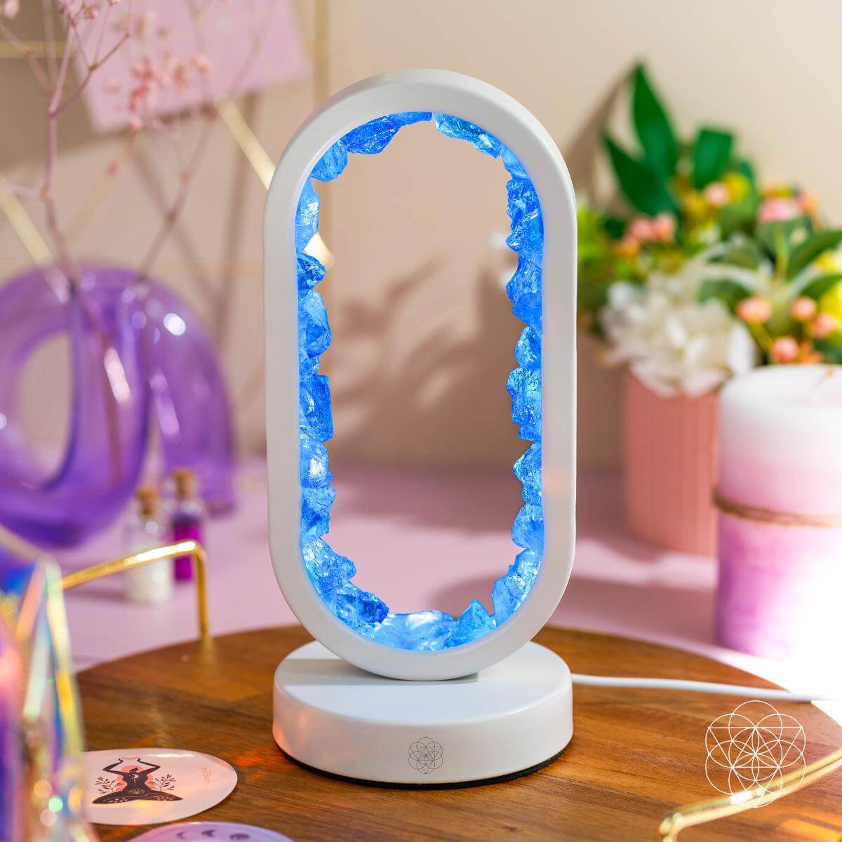 Clear Quartz Night Lamp for Success and Positive Energy - Crystal Healing Decor