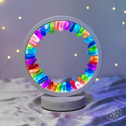 Clear Quartz Night Lamp - Rainbow After the Storm Crystal Healing Light