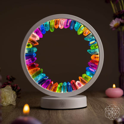 Clear Quartz Night Lamp - Rainbow After the Storm Crystal Healing Light