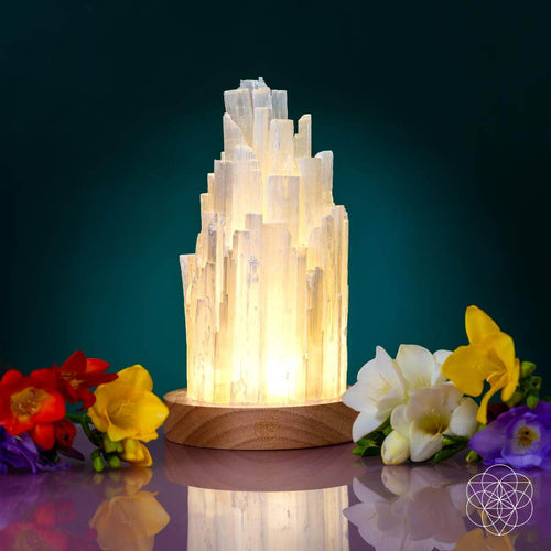 Selenite Night Lamp - 2 Pounds of Healing Crystal Light for Home Decor and Wellness