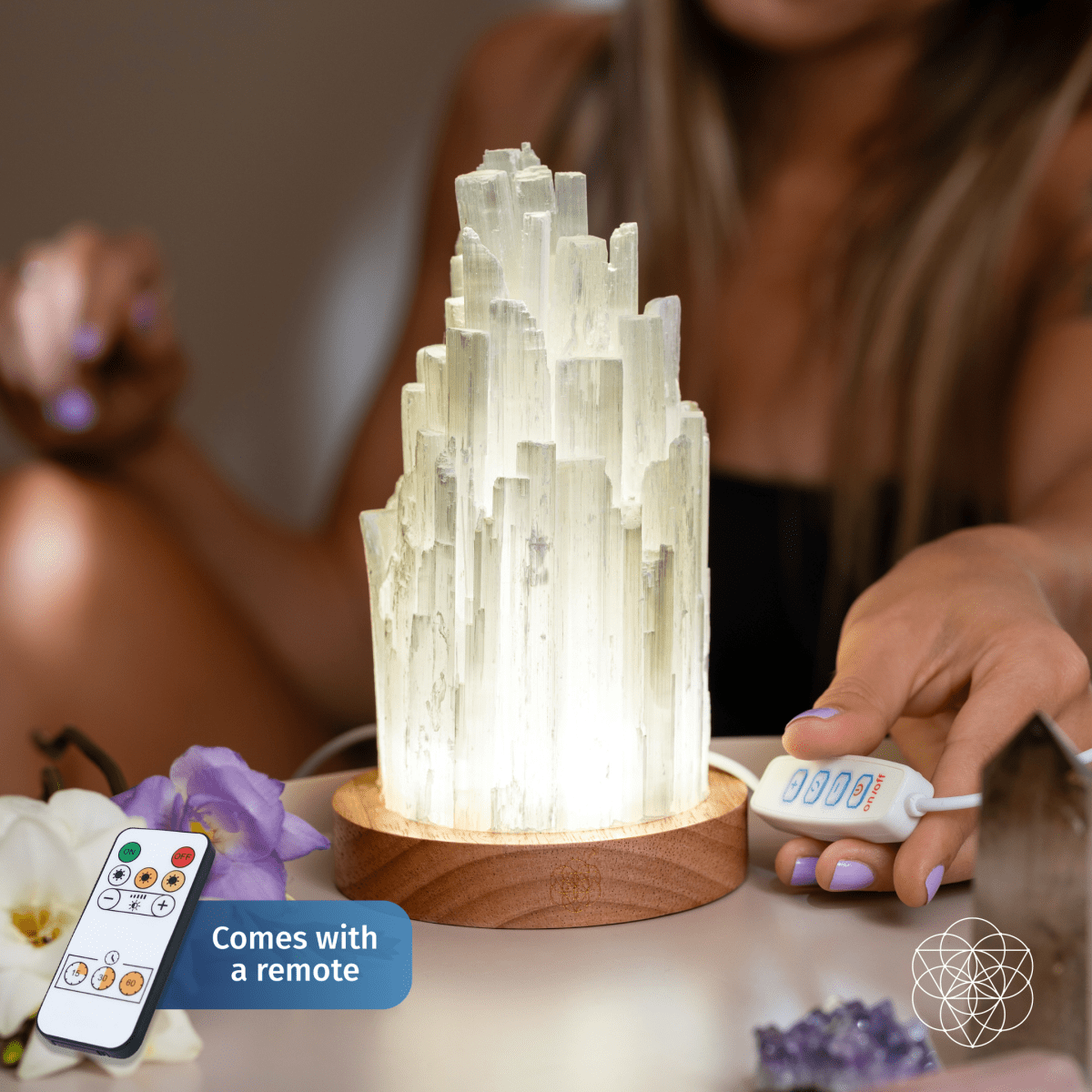 Selenite Night Lamp - 2 Pounds of Healing Crystal Light for Home Decor and Wellness