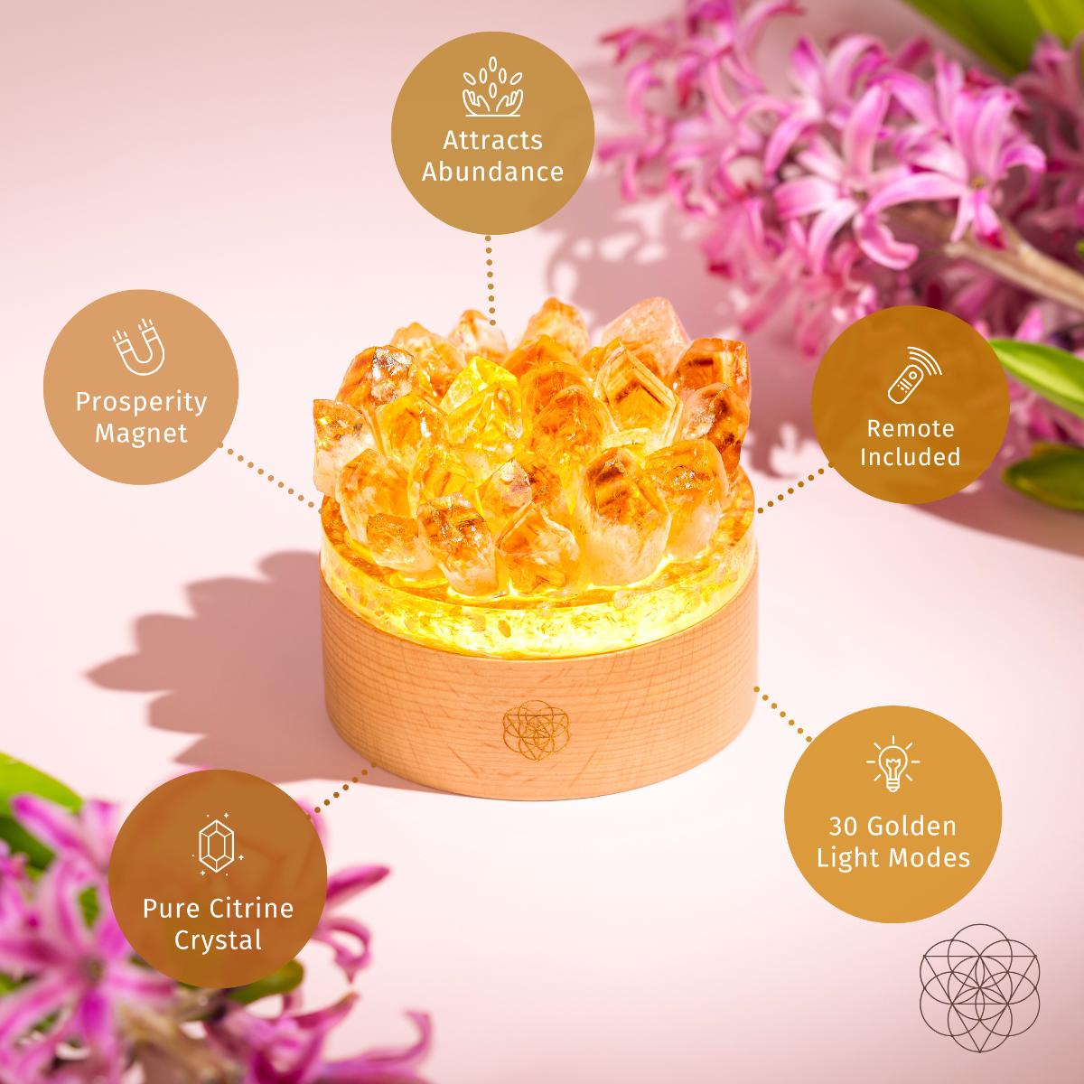 Luxury Midas Citrine Night Lamp - Elegant Home Decor for Living Room & Bedroom